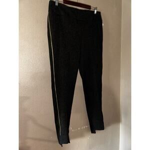 Lisette L Montreal  Preppy Black Gray Dots  Gold SIde Strip  Pants  12  NWT